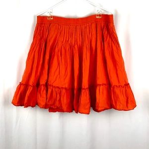 Gap Cotton pleated ruffle miniskirt pockets L